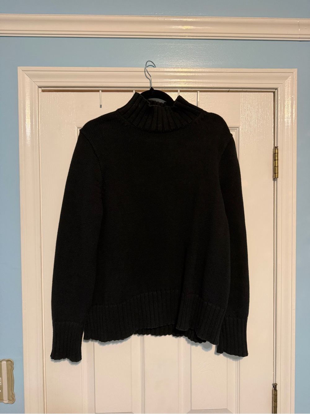 J. Crew Black Ribbed Turtleneck Sweater, size L